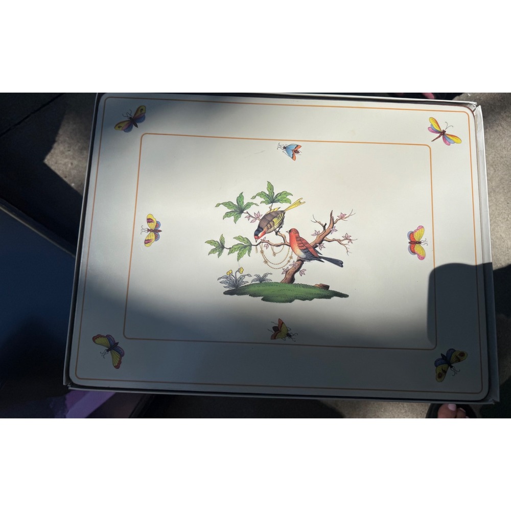 Pimpernel Rothschild Birds Cork Back Placemats Set of 4 Vintage Table Mats 9044